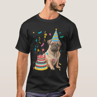 Pug Birthday Celebration - Pet Breeder Puppy Anima T-Shirt