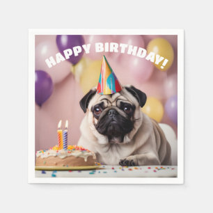Pug Birthday Party Napkin
