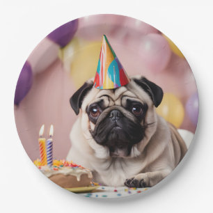 Pug Birthday Party Paper Plate