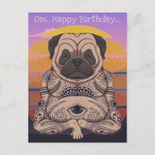 Pug Birthday Postcard
