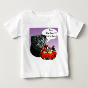 Pug (blk) Halloween Candy Baby T-Shirt