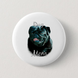 Pug (blk) Mom 2 Inch Round Button