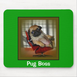 Pug Boss Mouse Pad