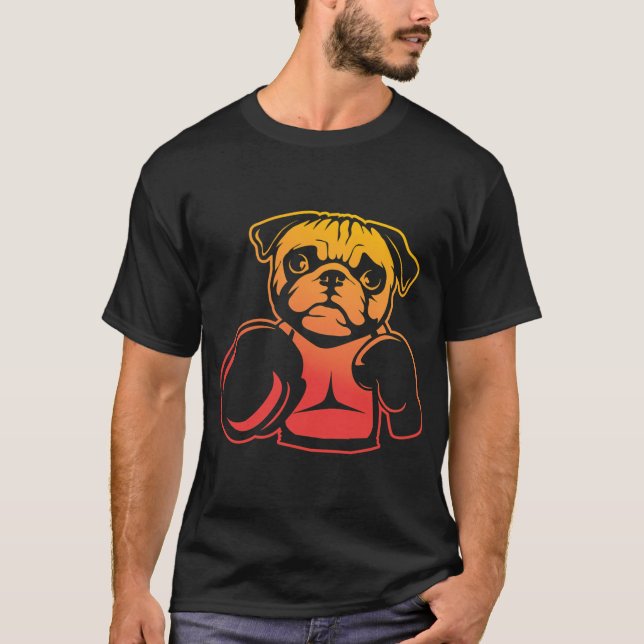 pug, boxing, boxing gloves idea T-Shirt (Front)