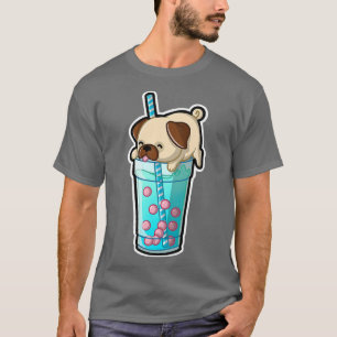 Pug Bubble Tea Adorable Kawaii Animal Cute Boba Lo T-Shirt