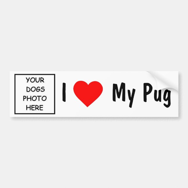 Pug Bumper Sticker (Front)
