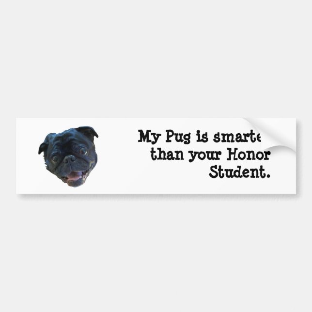 Pug Bumper Sticker (Front)