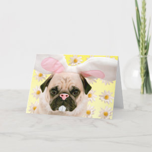 Pug Bunny Ears Card