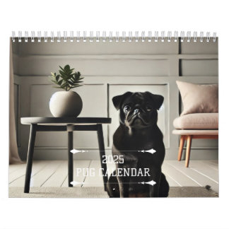 Pug Calendar 2025 Wall Calendar