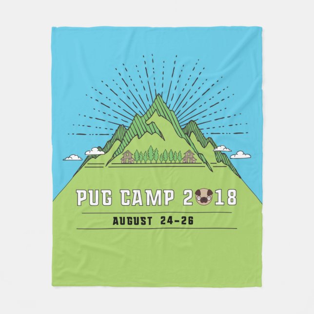 Pug Camp2018 Fleece Blanket (Front)