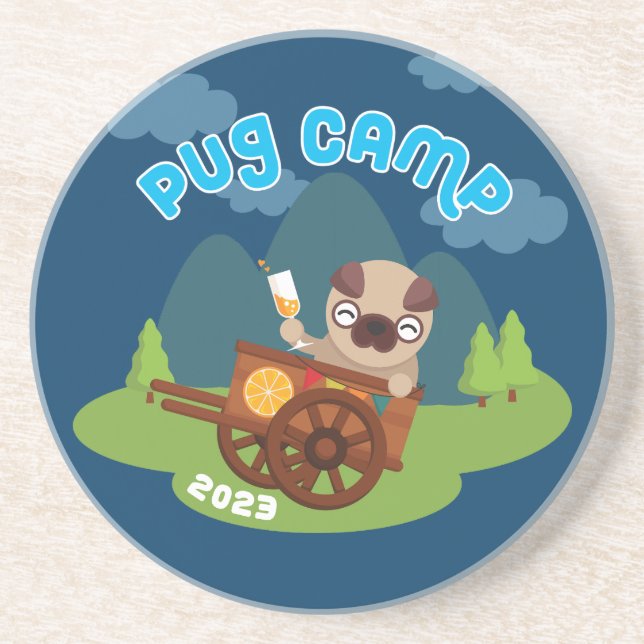 Pug Camp 2023  Coaster (Front)
