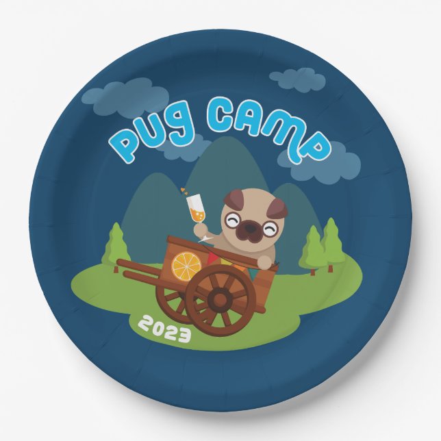 Pug Camp 2023 Paper Plate (Front)