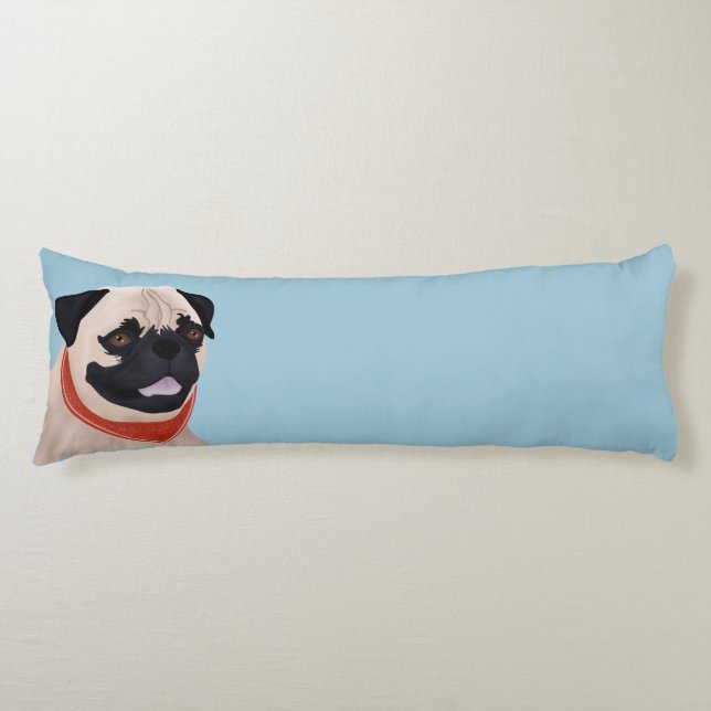Pug Cartoon Body Pillow (Front)