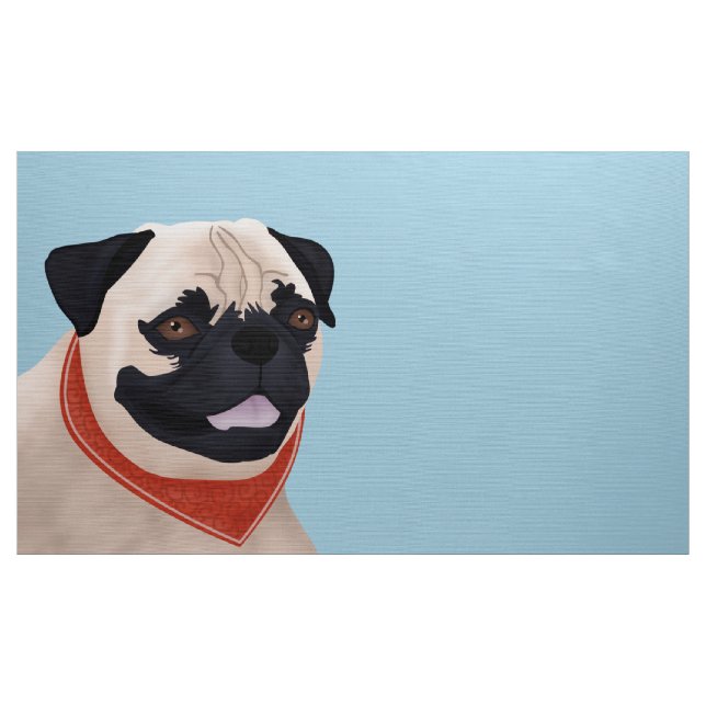Pug Cartoon Fabric (Yard)