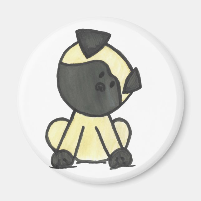 Pug cartoon magnet (Front)
