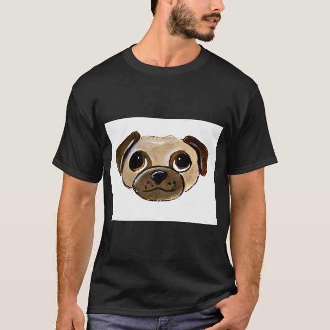 Pug Cartoon T-Shirt (Front)