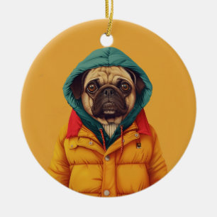 Pug  ceramic ornament