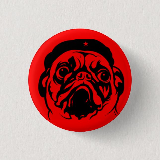 Pug Che 1 Inch Round Button (Front)