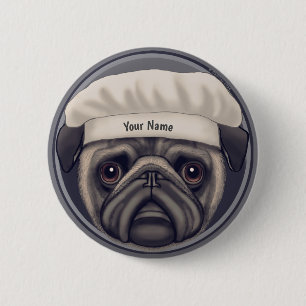 Pug Chef 2 Inch Round Button
