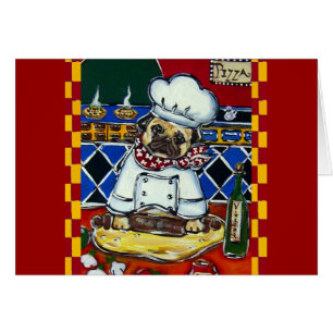 Pug chef de pizza