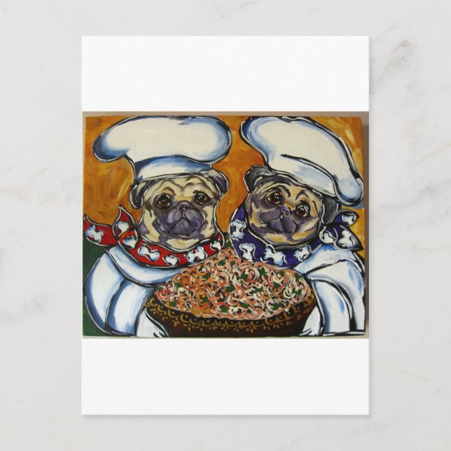 Pug Chef Postcard (Front)