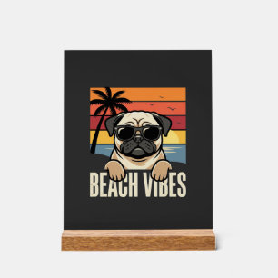 Pug Chien Ambiance Plage Coucher de Soleil