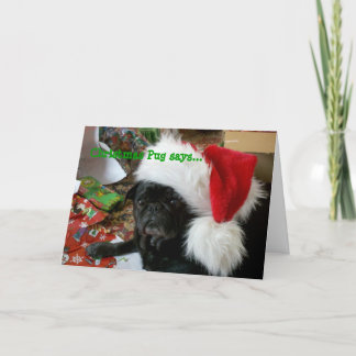 Pug Christmas Card