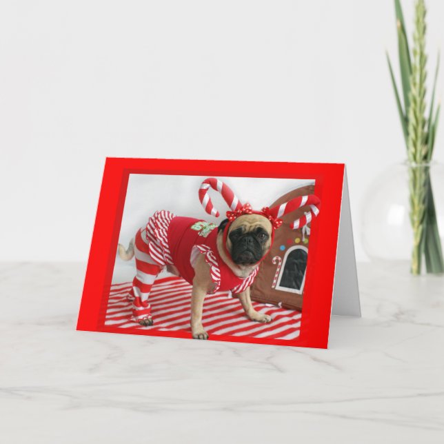 Pug Christmas Card (Front)
