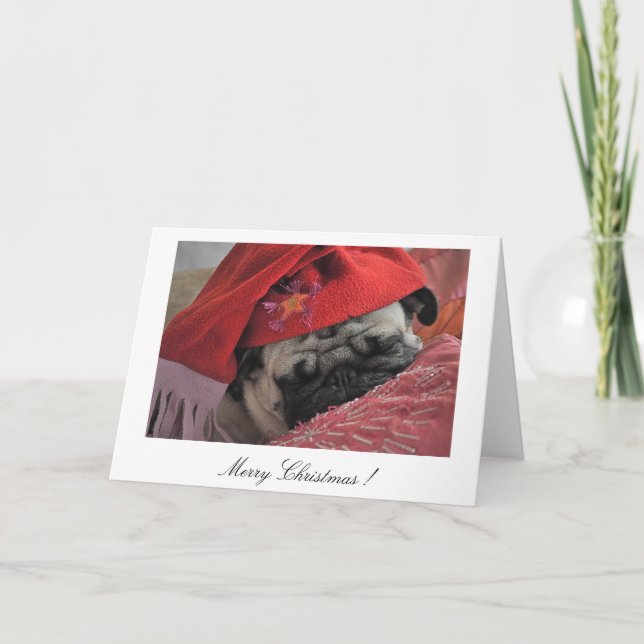 Pug Christmas card (Front)