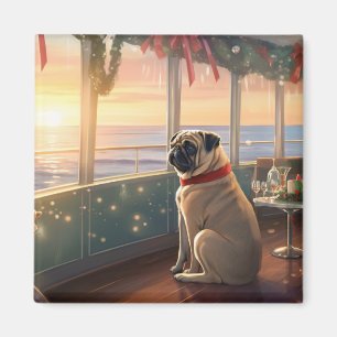Pug Christmas Cruise: Pawsome Holiday Delight Magnet
