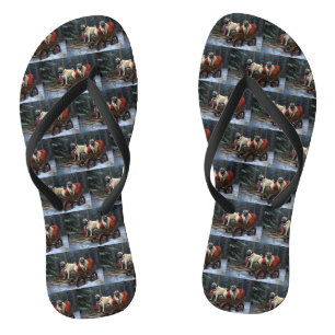 Pug Christmas Festive Season Flip Flops