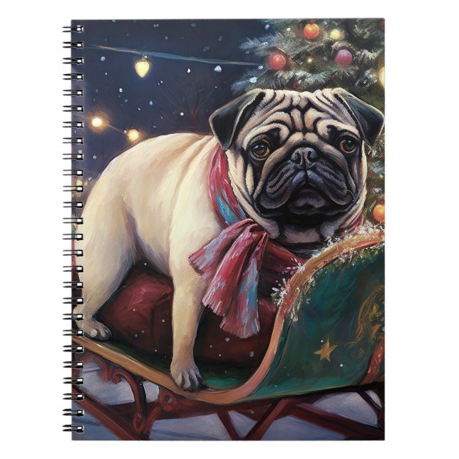 Pug Christmas Festive Season Notebook (Front)