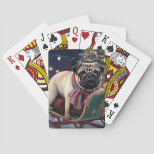 Pug Christmas Festive Season Playing Cards