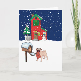 Pug Christmas Mail Holiday Card