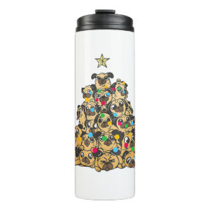 Pug Christmas Tree Merry Dogmas Cute Thermal Tumbler