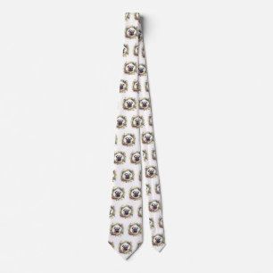 Pug Christmas Wreath Festive Pup Tie