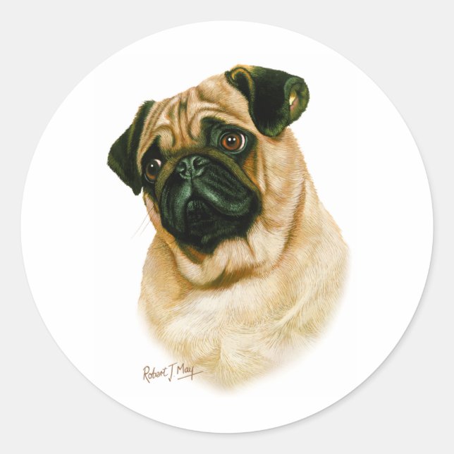 Pug Classic Round Sticker (Front)