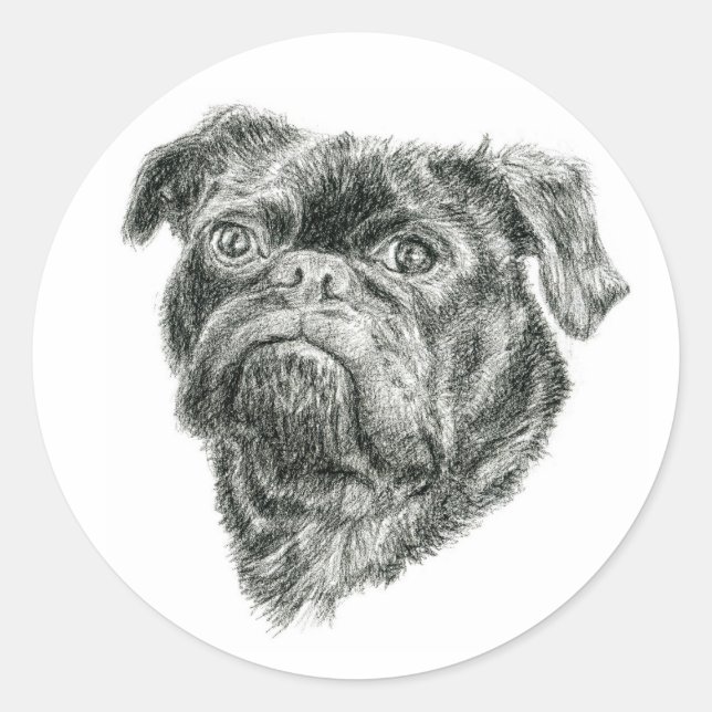 Pug Classic Round Sticker (Front)