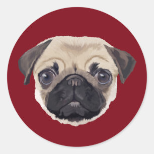 Pug Classic Round Sticker