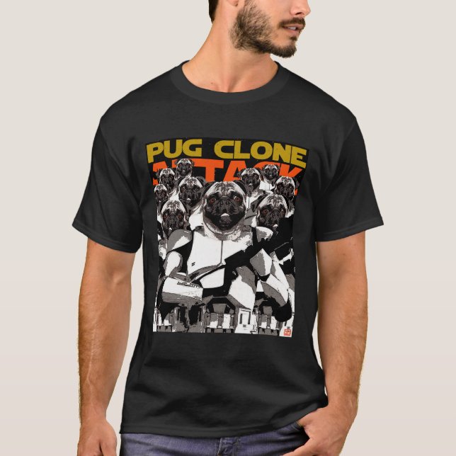Pug Clone Attack 629 T-Shirt (Front)