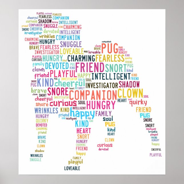 Pug Cloud Poster (Front)