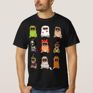Pug Collection Happy Pugoween Halloween Spooky Cos T-Shirt