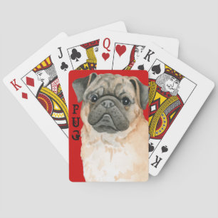 Pug Color Block Playing Cards