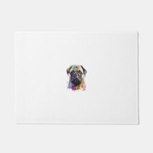 Pug Colourful Pop Art Splash Art Tie Dye Rainbow T Doormat