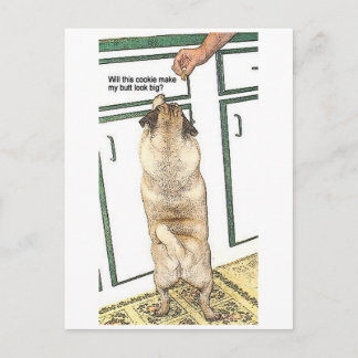 Pug Cookie Butt Postcard