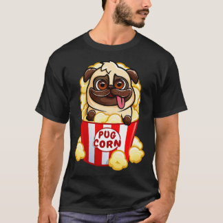 Pug Corn Funny Popcorn Dog Pun T-Shirt