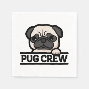 PUG CREW – Funny & Cute Pug Lover Gift Napkin