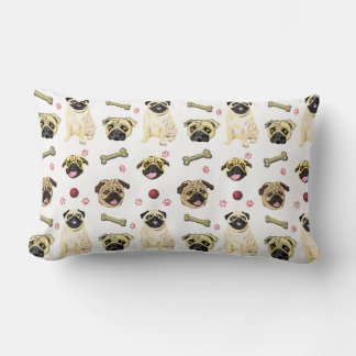 Pug Cushion White