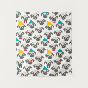 Pug – cute dog in Christmas Tapestry