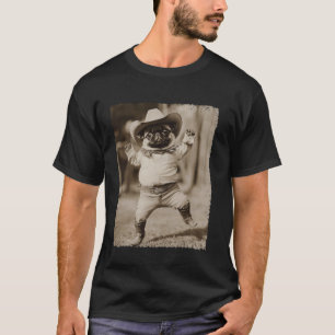 Pug Cute Dog Silly Cowboy T-Shirt